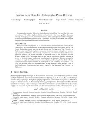 Iterative Algorithms for Ptychographic Phase Retrieval