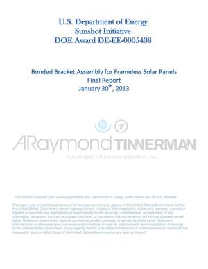 Bonded Bracket Assmebly for Frameless Solar Panels