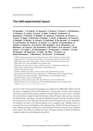 Primary view of object titled 'The UA9 Experimental Layout'.