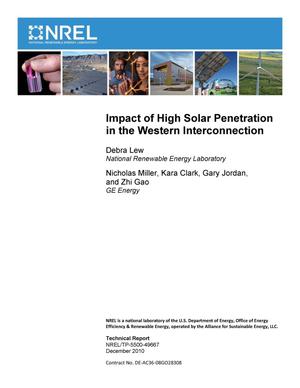 Impact of High Solar Penetration in the Western Interconnection