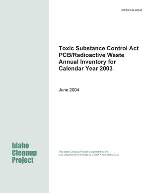 Toxic Substance Control Act PCB/Radioactive Waste