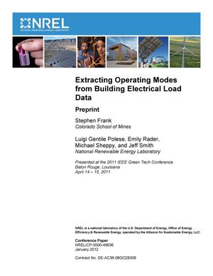 Extracting Operating Modes from Building Electrical Load Data: Preprint