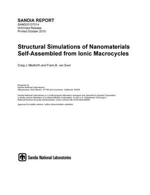Structural simulations of nanomaterials self-assembled from ionic macrocycles.