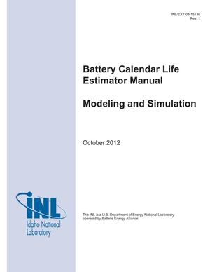 Battery Calendar Life Estimator Manual Modeling and Simulation