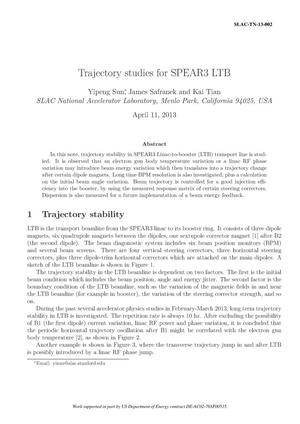 Trajectory studies for SPEAR3 LTB