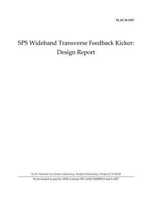 SPS Wideband Transverse Feedback Kicker: Design Report