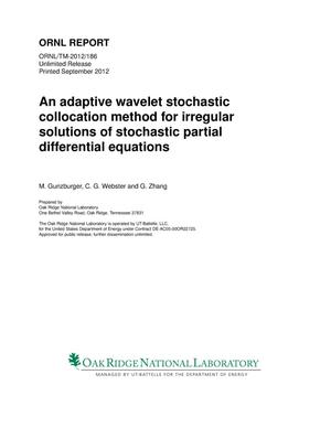 An adaptive wavelet stochastic collocation method for irregular solutions of stochastic partial differential equations