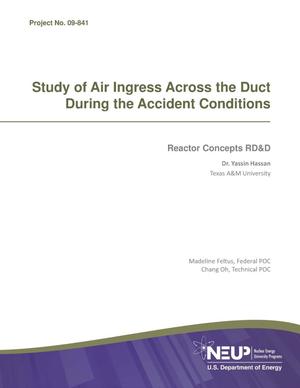 Study of Air Ingress Across the Duct During the Accident Conditions