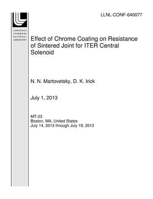 Effect of Chrome Coating on Resistance of Sintered Joint for ITER Central Solenoid