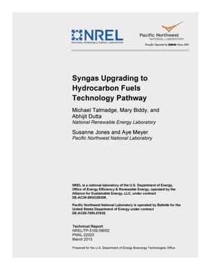 Syngas Upgrading to Hydrocarbon Fuels Technology Pathway