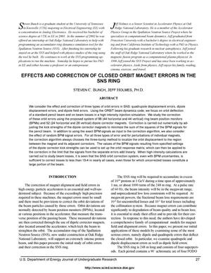 Effects and Correction of Closed Orbit Magnet Errors in the SNS Ring