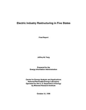 Electric Industry Restructuring in Five States: Final Report