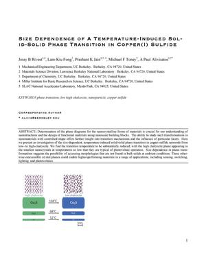 Size Dependence of a Temperature-Induced Solid-Solid Phase Transition in Copper(I) Sulfide