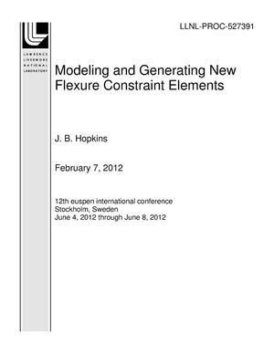 Modeling and Generating New Flexure Constraint Elements