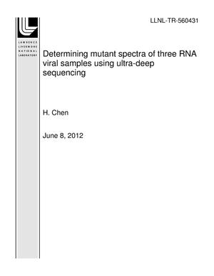 Determining mutant spectra of three RNA viral samples using ultra-deep sequencing