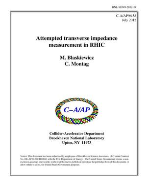 Attempted Transverse Impedance Measurement in RHIC