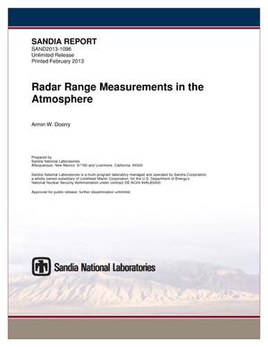 Radar range measurements in the atmosphere.