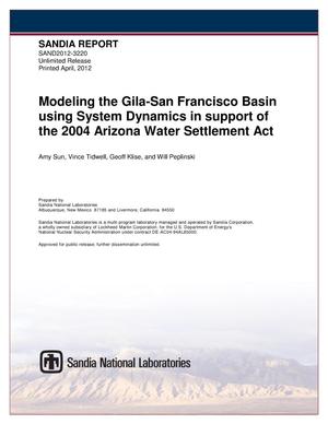 Modeling the Gila-San Francisco Basin using system dynamics in support of the 2004 Arizona Water Settlement Act.