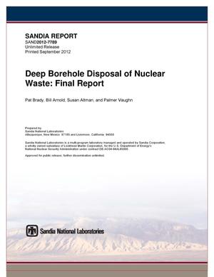 Deep borehole disposal of nuclear waste summary.