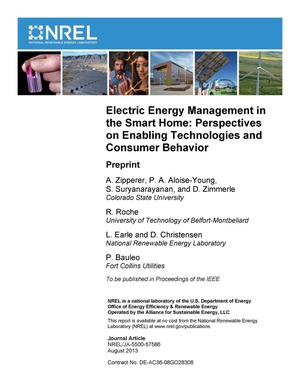 Electric Energy Management in the Smart Home: Perspectives on Enabling Technologies and Consumer Behavior: Preprint