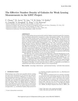 The Effective Number Density of Galaxies for Weak Lensing Measurements in the LSST Project
