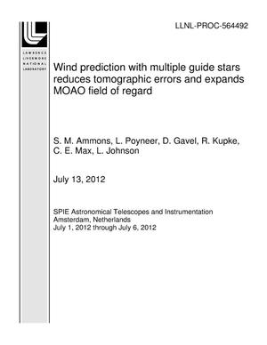 Wind prediction with multiple guide stars reduces tomographic errors and expands MOAO field of regard