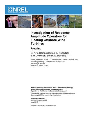 Investigation of Response Amplitude Operators for Floating Offshore Wind Turbines: Preprint