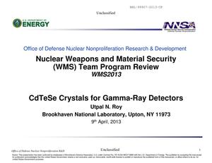 CdTeSe Crystals for Gamma-Ray Detectors