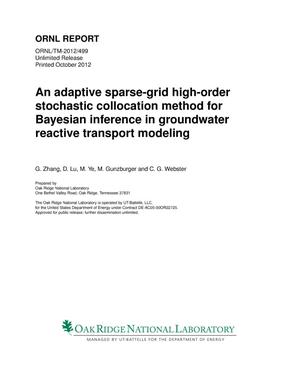 An adaptive sparse-grid high-order stochastic collocation method for Bayesian inference in groundwater reactive transport modeling