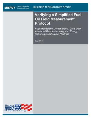 Verifying a Simplified Fuel Oil Flow Field Measurement Protocol