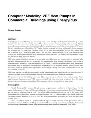 Computer Modeling VRF Heat Pumps in Commercial Buildings using EnergyPlus