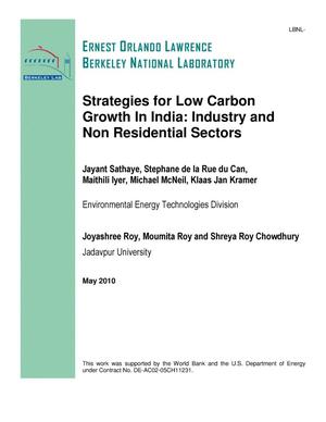 Strategies for Low Carbon Growth In India: Industry and Non Residential Sectors