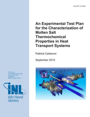 An experimental test plan for the characterization of molten salt thermochemical properties in heat transport systems