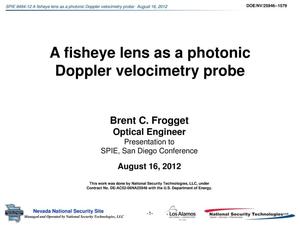 A Fisheye Lens as a Photonic Doppler Velocimetry Probe