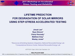 Lifetime Prediction for Degradation of Solar Mirrors using Step-Stress Accelerated Testing