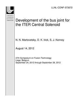 Development of the bus joint for the ITER Central Solenoid