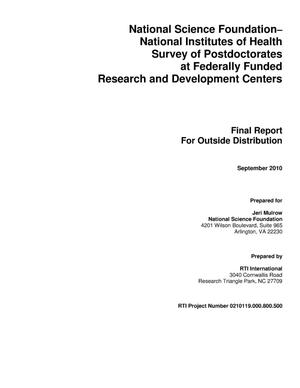 Final Report - Partial Support of the Survey of Gradudate Students and Posdoctorates in Science and Engineering