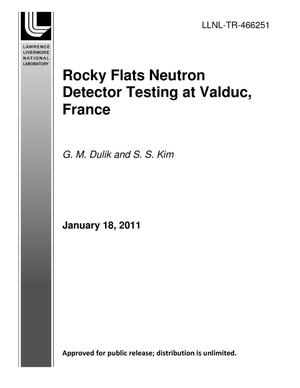 Rocky Flats Neutron Detector Testing at Valduc, France