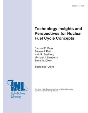 Technology Insights and Perspectives for Nuclear Fuel Cycle Concepts