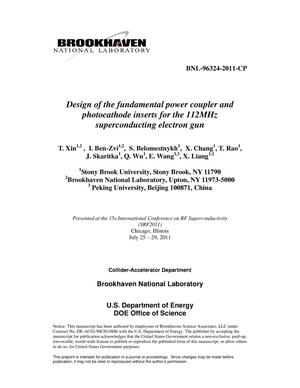 Design of the fundamental power coupler and photocathode inserts for the 112MHz superconducting electron gun