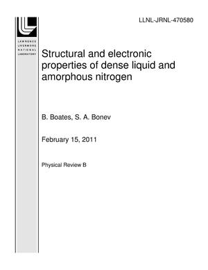 Structural and electronic properties of dense liquid and amorphous nitrogen