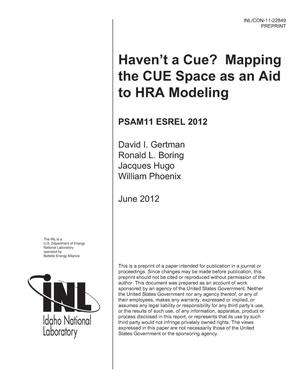 Haven't a Cue? Mapping the CUE Space as an Aid to HRA Modeling