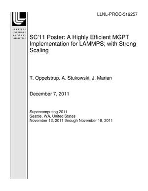 SC'11 Poster: A Highly Efficient MGPT Implementation for LAMMPS; with Strong Scaling