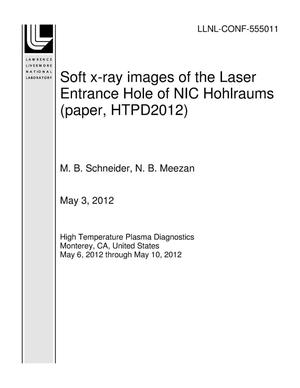 Soft x-ray images of the Laser Entrance Hole of NIC Hohlraums (paper, HTPD2012)