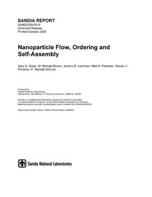 Nanoparticle flow, ordering and self-assembly.
