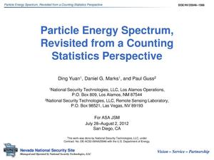 Particle Energy Spectrum, Revisited from a Counting Statistics Perspective