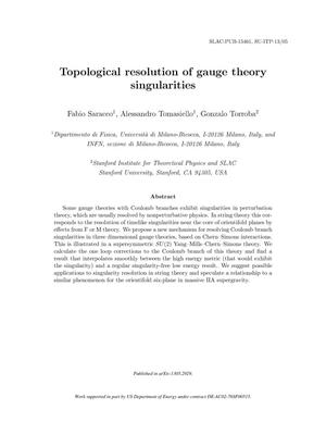 Topological Resolution of Gauge Theory Singularities