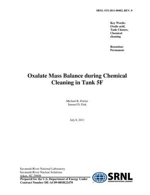 Oxalate Mass Balance During Chemical Cleaning in Tank 5F