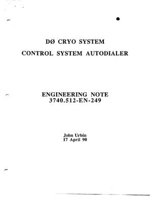 D0 Cryo System Control System Autodialer