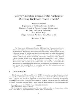 Receiver Operating Characteristic Analysis for Detecting Explosives-related Threats